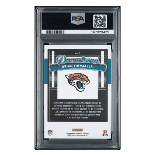 Brian Thomas Jr PSA 10 2025 Panini Donruss Downtown! Card #2