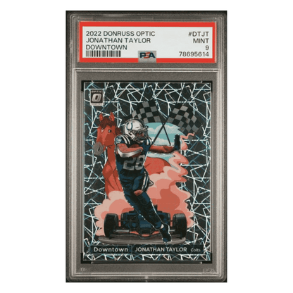 Jonathan Taylor PSA 9 2022 Panini Donruss Optic Downtown Card #DTJT