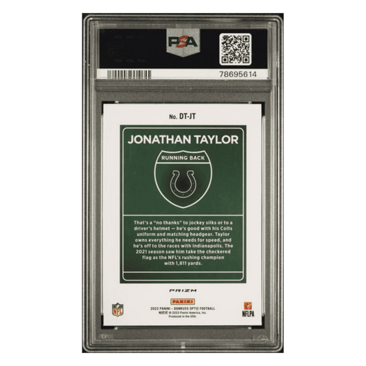Jonathan Taylor PSA 9 2022 Panini Donruss Optic Downtown Card #DTJT