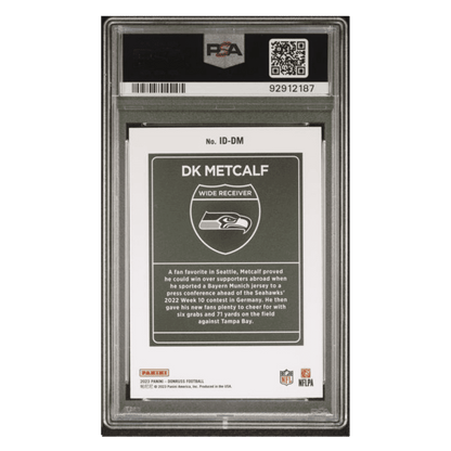 DK Metcalf PSA 10 2023 Panini Donruss International Downtown! Card #IDDM