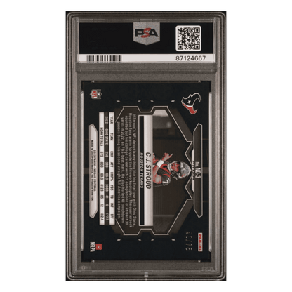 CJ Stroud PSA 10 2023 Panini Mosaic NFL Debut - No Huddle Blue Rookie RC #d/ 75 Card #ND3