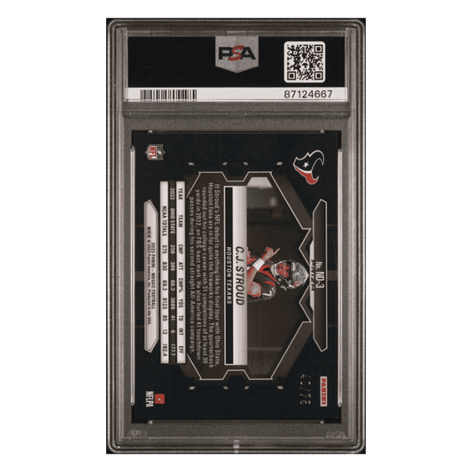 CJ Stroud PSA 10 2023 Panini Mosaic NFL Debut - No Huddle Blue Rookie RC #d/ 75 Card #ND3