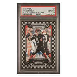 Joe Burrow PSA 10 2023 Panini Prizm Black & White Checker Card #57