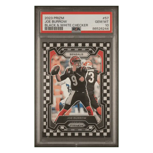 Joe Burrow PSA 10 2023 Panini Prizm Black & White Checker Card #57