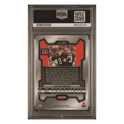 Joe Burrow PSA 10 2023 Panini Prizm Black & White Checker Card #57