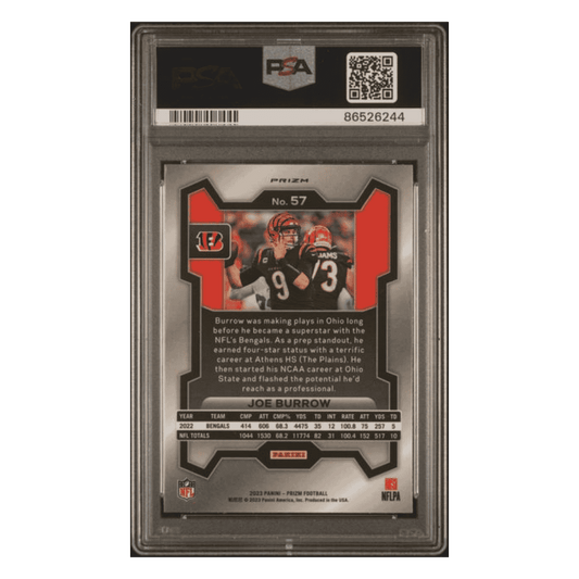 Joe Burrow PSA 10 2023 Panini Prizm Black & White Checker Card #57