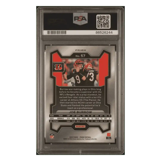 Joe Burrow PSA 10 2023 Panini Prizm Black & White Checker Card #57