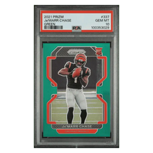Ja'Marr Chase PSA 10 2021 Panini Prizm Green Rookie RC Card #337