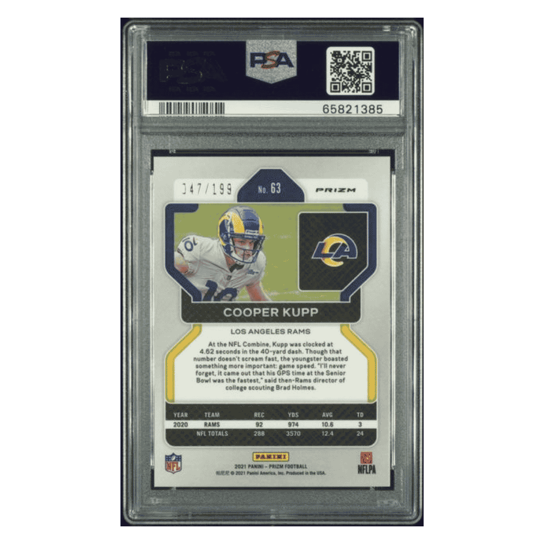 Cooper Kupp PSA 10 2021 Panini Prizm Blue Wave #d/ 199 Card #63