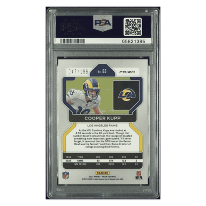 Cooper Kupp PSA 10 2021 Panini Prizm Blue Wave #d/ 199 Card #63