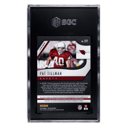 Pat Tillman SGC 10 2019 Panini Prizm Red/ White/ Blue Prizm Card #277