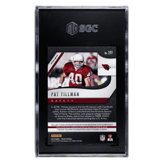 Pat Tillman SGC 10 2019 Panini Prizm Red/ White/ Blue Prizm Card #277