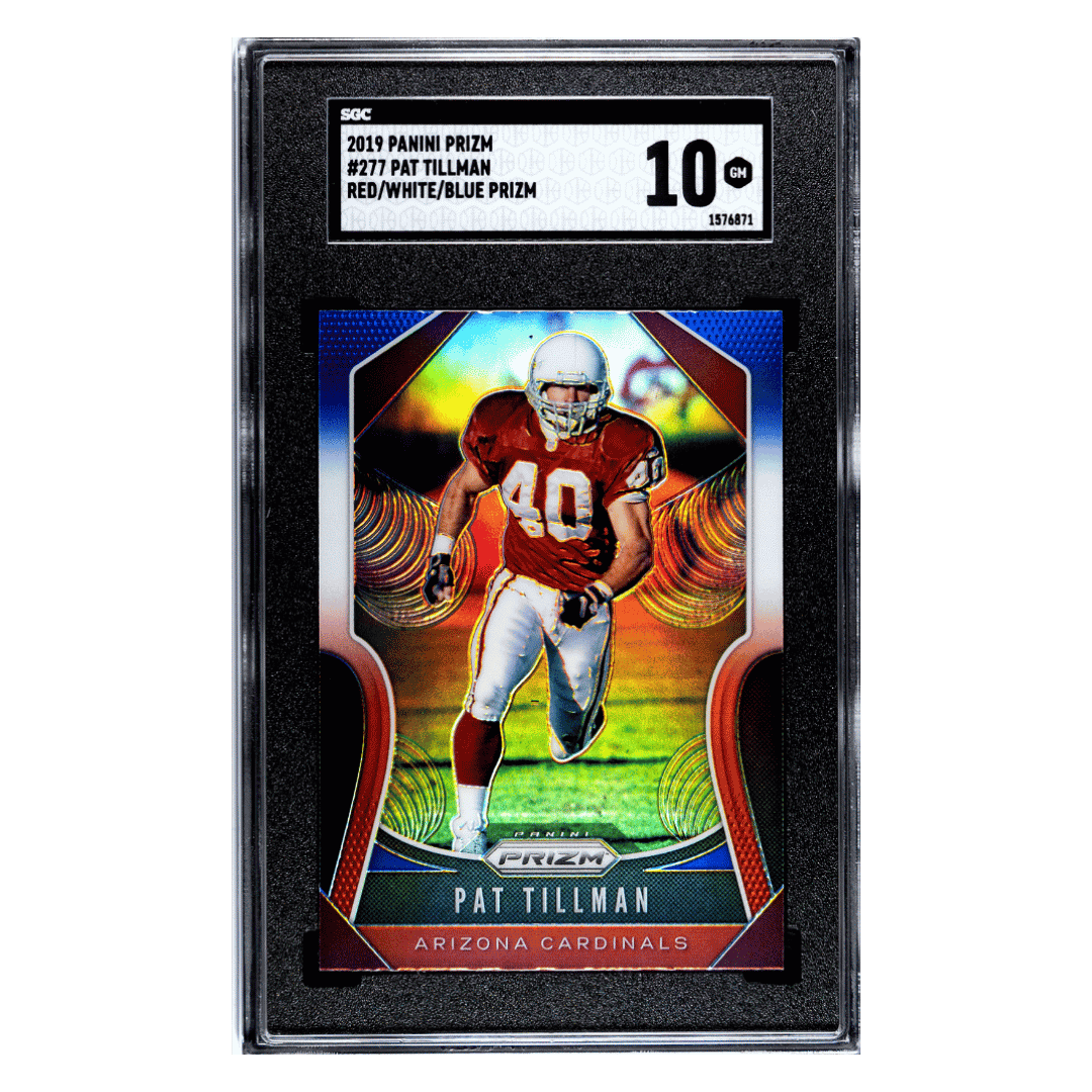 Pat Tillman SGC 10 2019 Panini Prizm Red/ White/ Blue Prizm Card #277