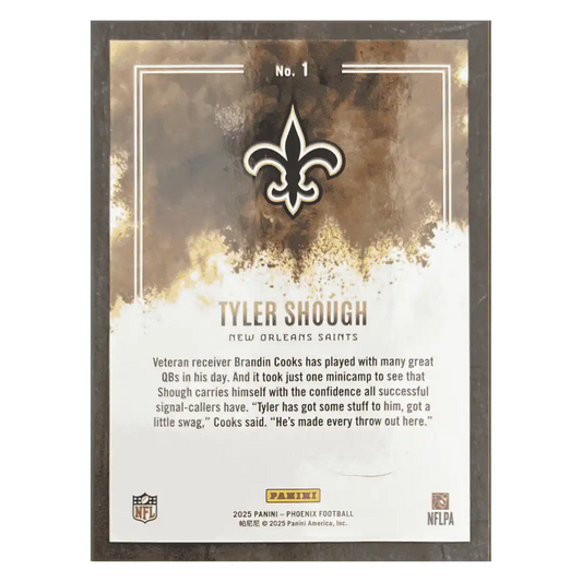 Tyler Shough 2025 Panini Phoenix Color Blast Rookie RC Card #1
