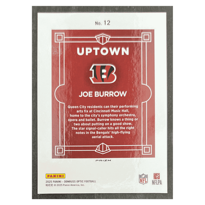 Joe Burrow 2025 Panini Donruss Optic Uptown Card #12