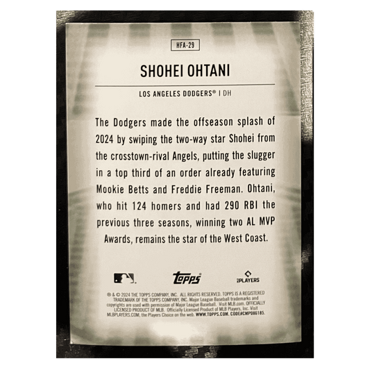 Shohei Ohtani 2024 Topps Update Series Home Field Advantage Case Hit Card #HFA-29