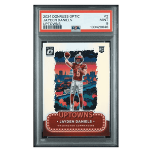 Jayden Daniels PSA 9 2024 Panini Donruss Optic Uptowns Rookie RC Card #2