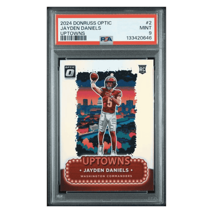 Jayden Daniels PSA 9 2024 Panini Donruss Optic Uptowns Rookie RC Card #2