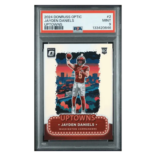 Jayden Daniels PSA 9 2024 Panini Donruss Optic Uptowns Rookie RC Card #2