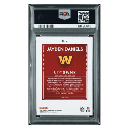 Jayden Daniels PSA 9 2024 Panini Donruss Optic Uptowns Rookie RC Card #2