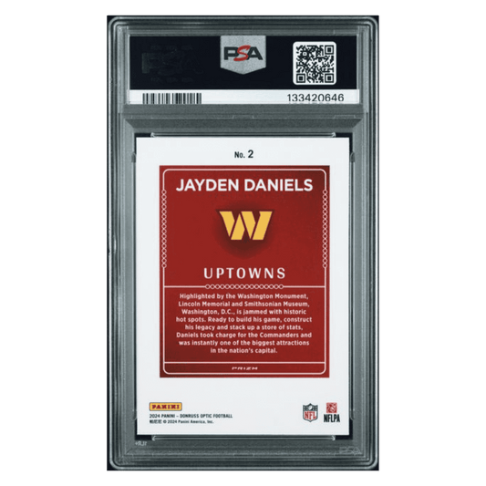 Jayden Daniels PSA 9 2024 Panini Donruss Optic Uptowns Rookie RC Card #2