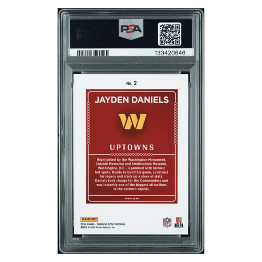 Jayden Daniels PSA 9 2024 Panini Donruss Optic Uptowns Rookie RC Card #2