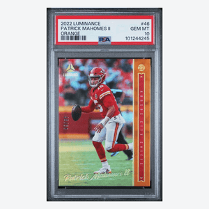Patrick Mahomes PSA 10 2022 Panini Luminance Orange #d/ 50 Card #46