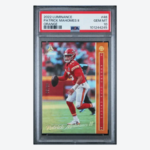 Patrick Mahomes PSA 10 2022 Panini Luminance Orange #d/ 50 Card #46