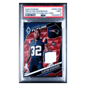 Treveyon Henderson PSA 9 2025 Panini Phoenix Franchise Future Material Red Rookie RC #d/ 249 Card #FFM-THN