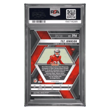 Tez Johnson PSA 10 2025 Panini Mosaic Purple No Huddle Rookie RC #d/ 50 Card #316