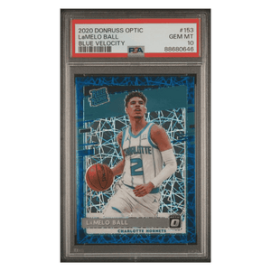 LaMelo Ball PSA 10 2020 Panini Donruss Optic Blue Velocity Rated Rookie Card #153