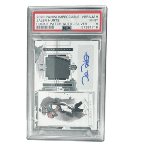 Jalen Hurts PSA 9 2020 Panini Impeccable Rookie Patch Autograph Silver Rookie RC #d/ 25 Card #RPAJAH