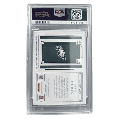Jalen Hurts PSA 9 2020 Panini Impeccable Rookie Patch Autograph Silver Rookie RC #d/ 25 Card #RPAJAH