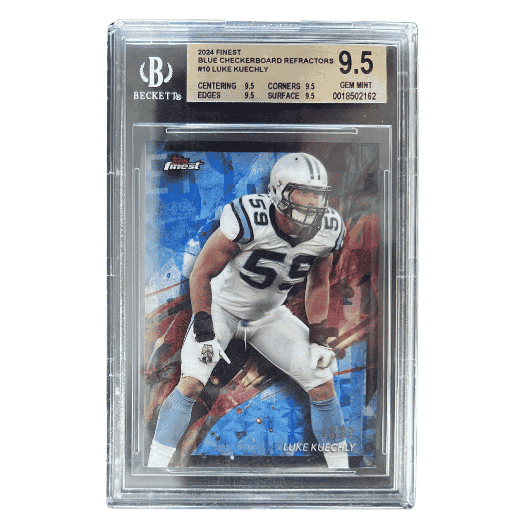 Luke Kuechly BGS 9.5 2024 Topps Finest Blue Checkerboard Refractors #d/ 99 Card #10