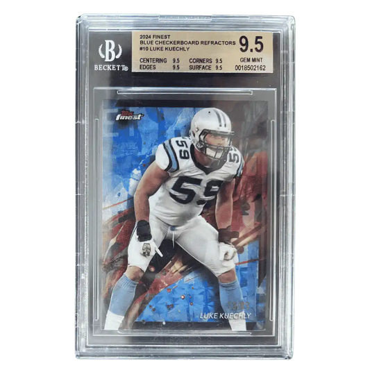Luke Kuechly BGS 9.5 2024 Topps Finest Blue Checkerboard Refractors #d/ 99 Card #10