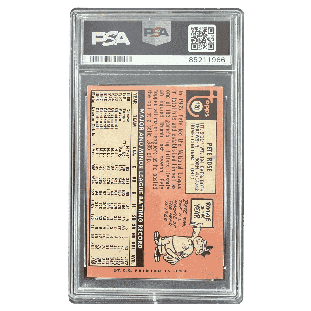 Pete Rose 1968 Topps Autograph Card #120