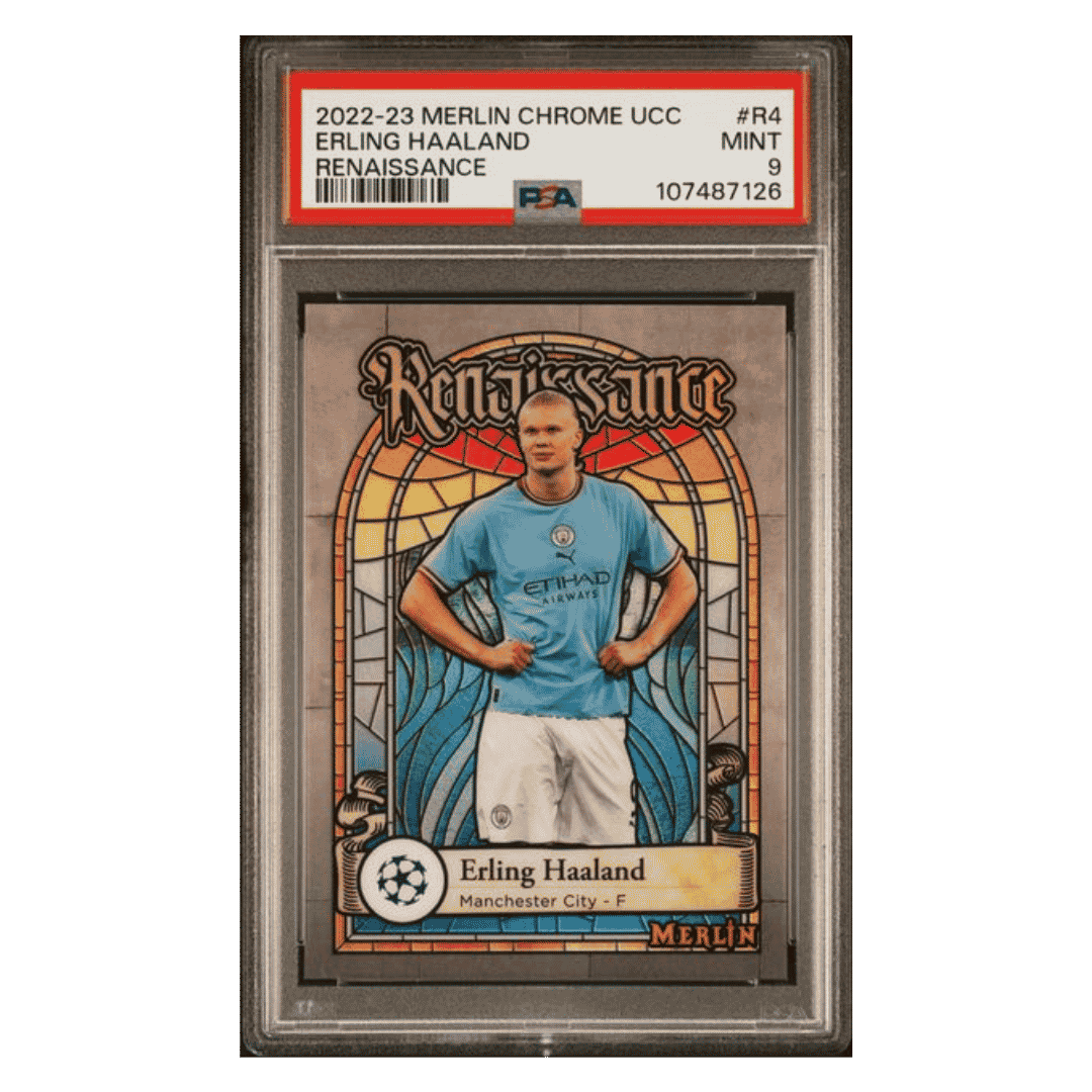 Erling Haaland PSA 9 2022-23 Topps Merlin Chrome UEFA Club Competitions Renaissance Card #R4