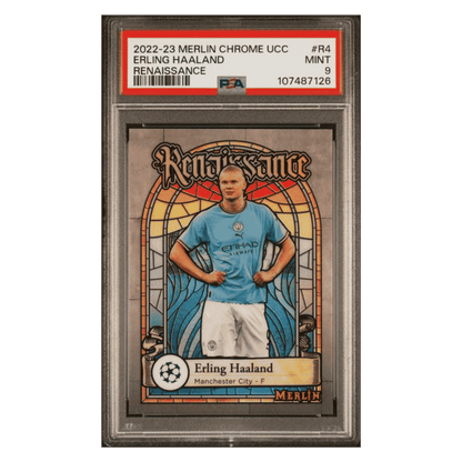 Erling Haaland PSA 9 2022-23 Topps Merlin Chrome UEFA Club Competitions Renaissance Card #R4