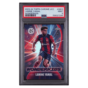 Lamine Yamal PSA 9 2023-24 Topps Chrome UEFA Club Competitions Wonderkids Rookie RC Card #WK3