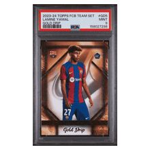 Lamine Yamal PSA 9 2023-24 Topps FC Barcelona Team Set Gold Drip Rookie RC Card #GD5