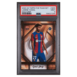 Lamine Yamal PSA 9 2023-24 Topps FC Barcelona Team Set Gold Drip Rookie RC Card #GD5