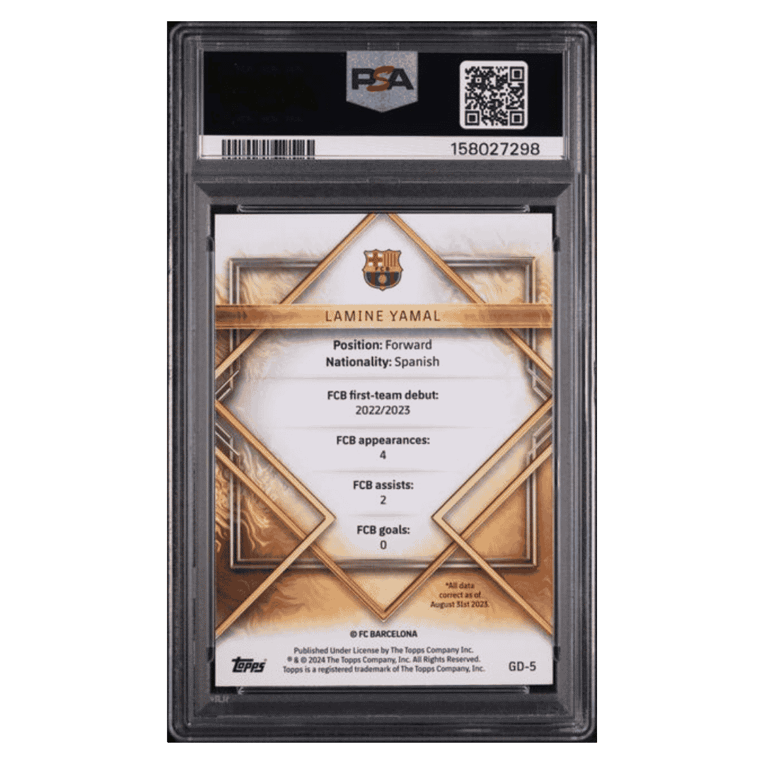 Lamine Yamal PSA 9 2023-24 Topps FC Barcelona Team Set Gold Drip Rookie RC Card #GD5