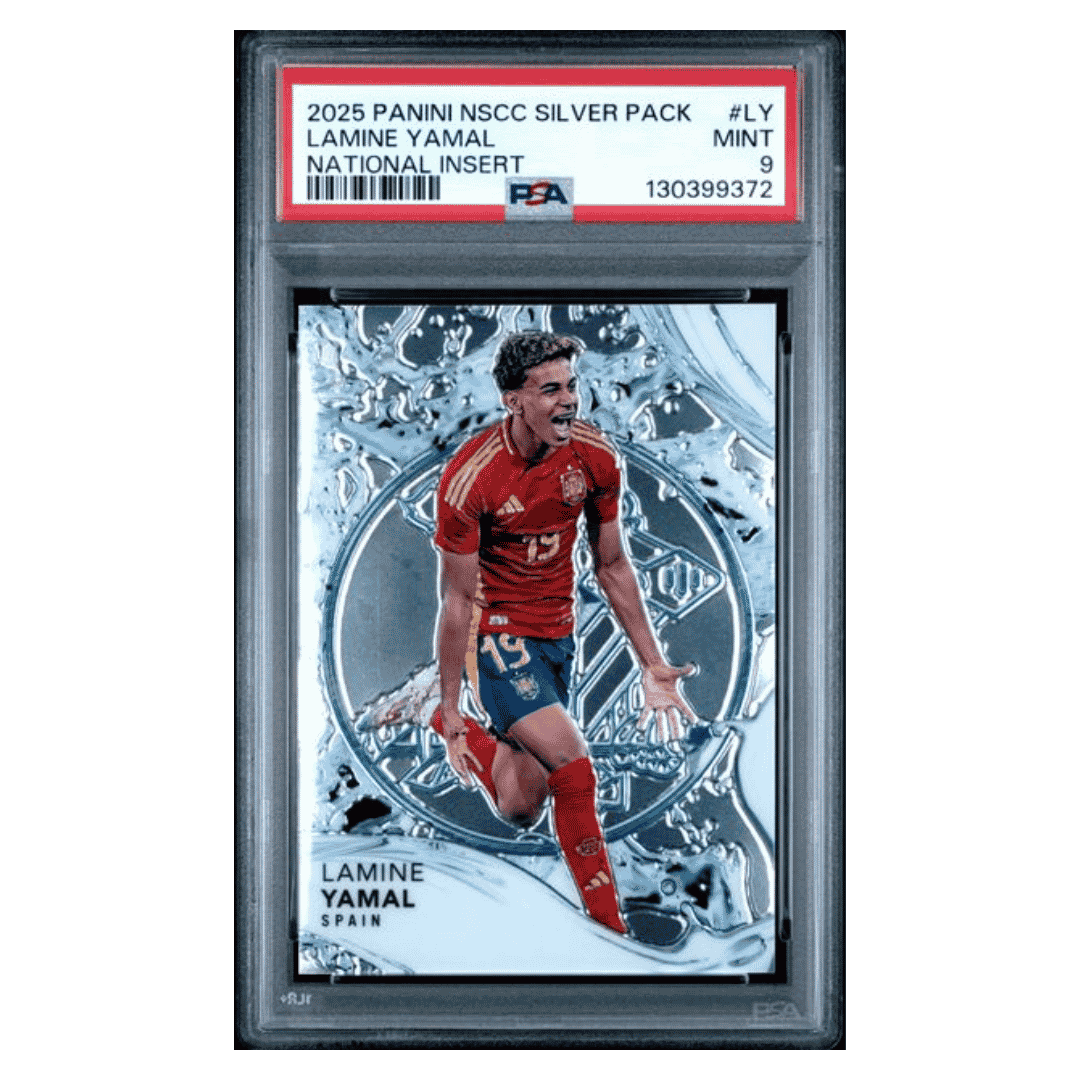 Lamine Yamal PSA 9 2025 Panini National Sports Collectors Convention Silver Pack National Insert #d/ 99 Card #LY