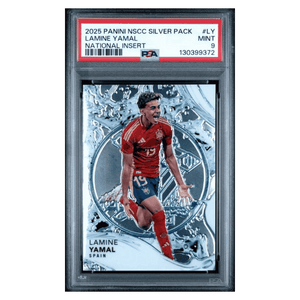 Lamine Yamal PSA 9 2025 Panini National Sports Collectors Convention Silver Pack National Insert #d/ 99 Card #LY