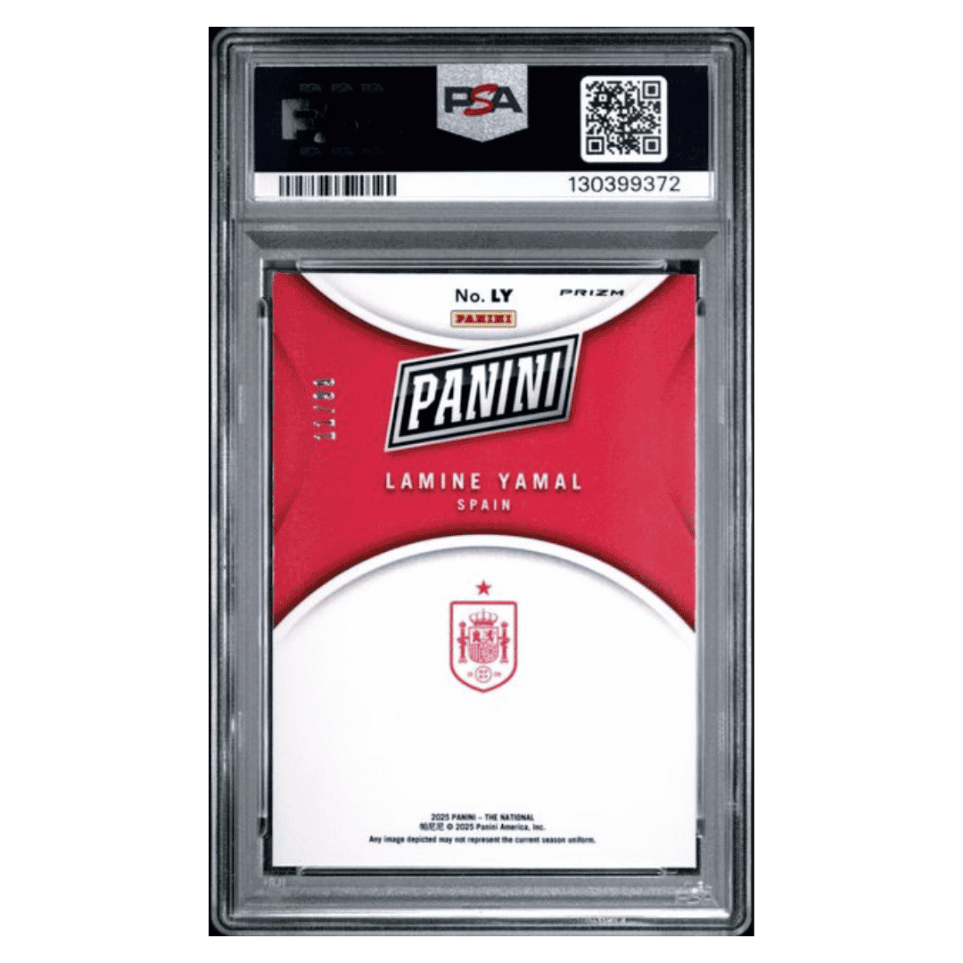 Lamine Yamal PSA 9 2025 Panini National Sports Collectors Convention Silver Pack National Insert #d/ 99 Card #LY