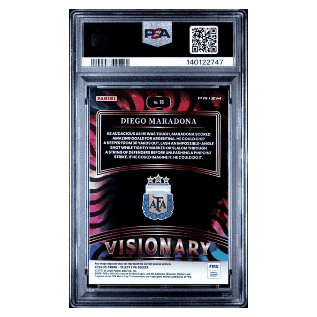 Diego Maradona PSA 9 2024-25 Panini Select FIFA Visionary SSP Card #18