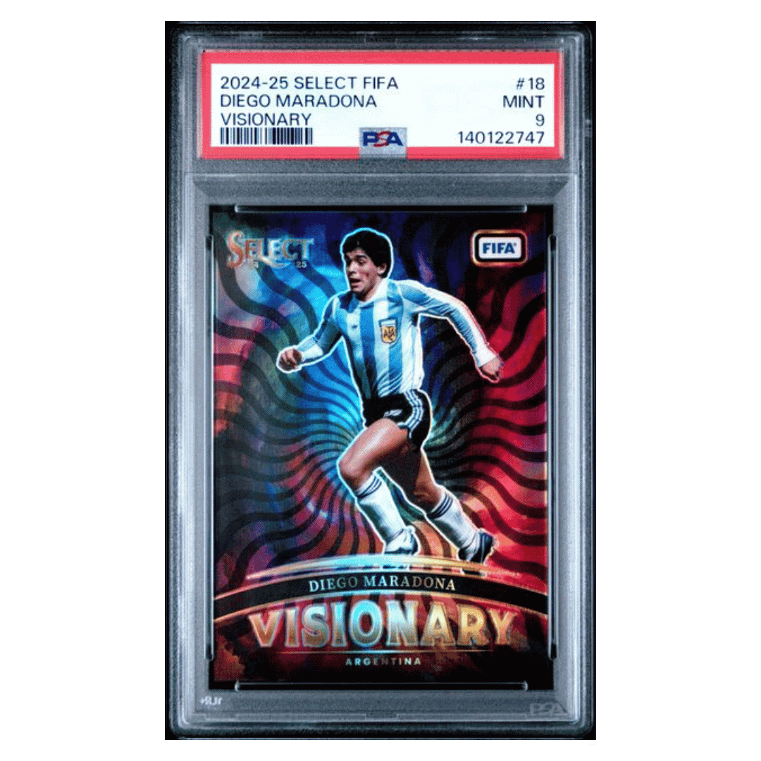 Diego Maradona PSA 9 2024-25 Panini Select FIFA Visionary SSP Card #18