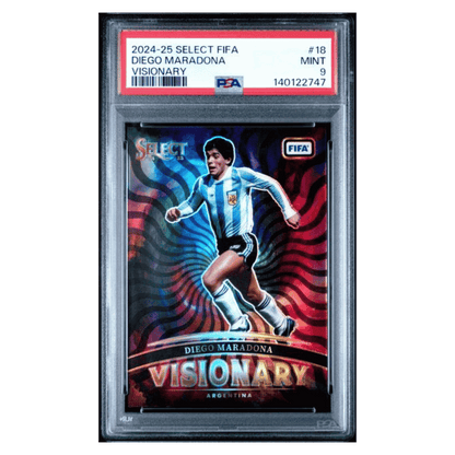 Diego Maradona PSA 9 2024-25 Panini Select FIFA Visionary SSP Card #18