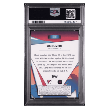 Lionel Messi PSA 8 2024 Topps Chrome MLS South Beach Superstar Orange Refractor #d/ 25 Card #SB6