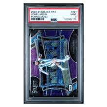Lionel Messi PSA 9 2023-24 Panini Select FIFA Purple Mojo Card #221